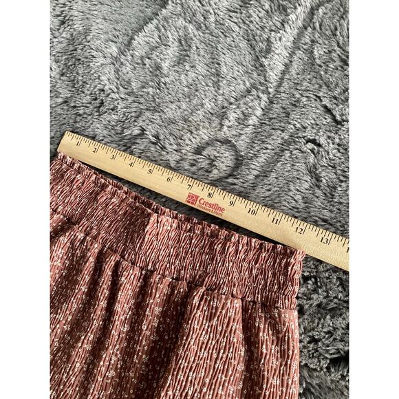 New in Women Floral Dotted Smocked Waist Wide Leg Palazzo Pants Oversized Small - Picture 6 of 11